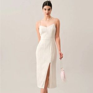 NWT RIHOAS White Pearl Strap Dress MEDIUM